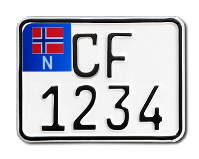 16. Norwegian MC plate Crossfighter with flag 140 x 110 mm